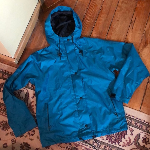 Vintage EMS Windbreaker Waterproof GORE-TEX Blue Green Classic Outdoor Parka - Picture 13 of 13